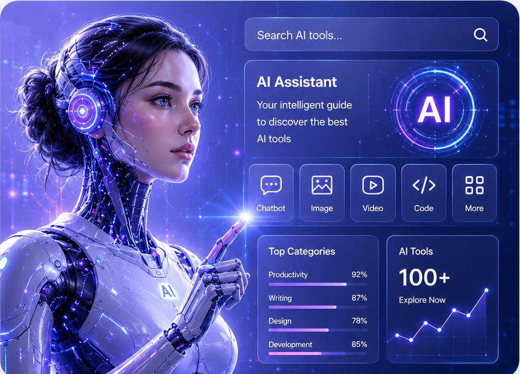 Futuristic AI assistant visual for YudilaAI